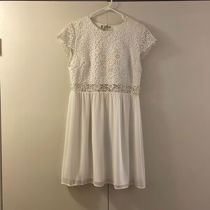 White, lace top dress